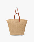 Large Natural Straw Skuldertaske