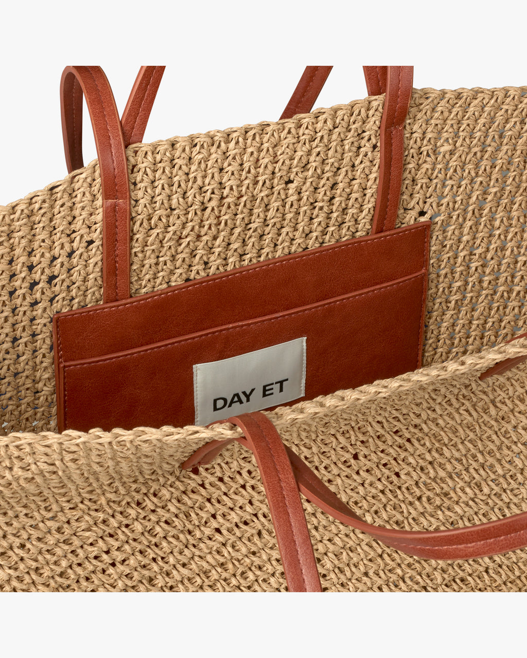 Large Natural Straw Skuldertaske