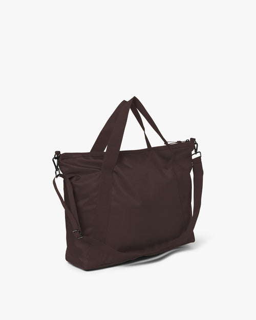 Large Tonal Nylon Crossbody Shopper Bag
