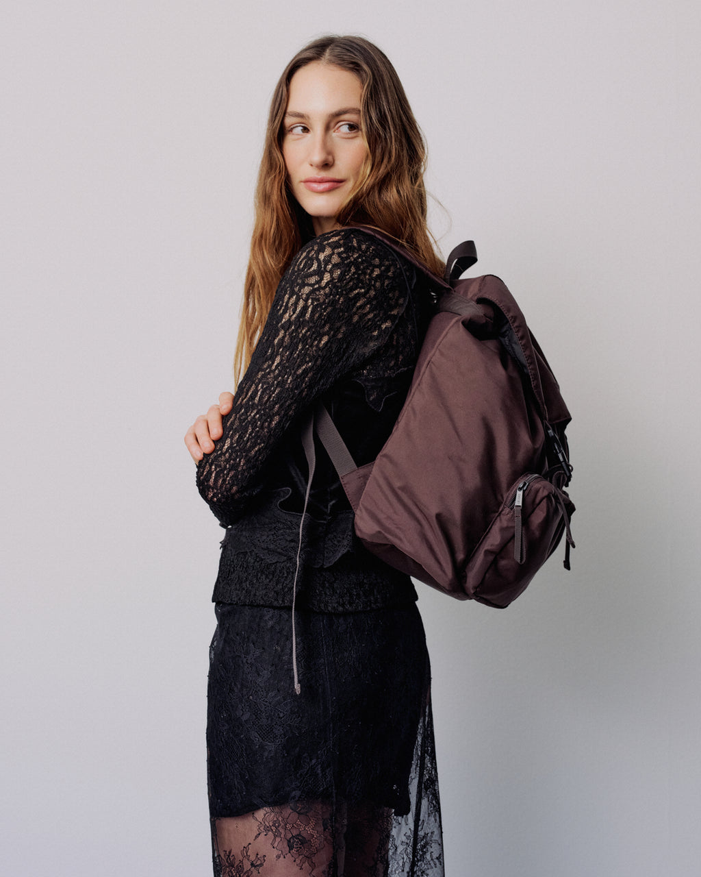 Large Tonal Nylon Backpack