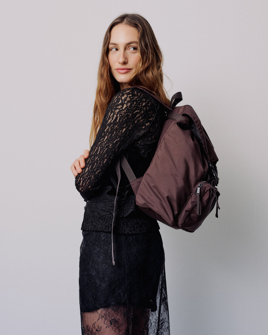 Large Tonal Nylon Backpack