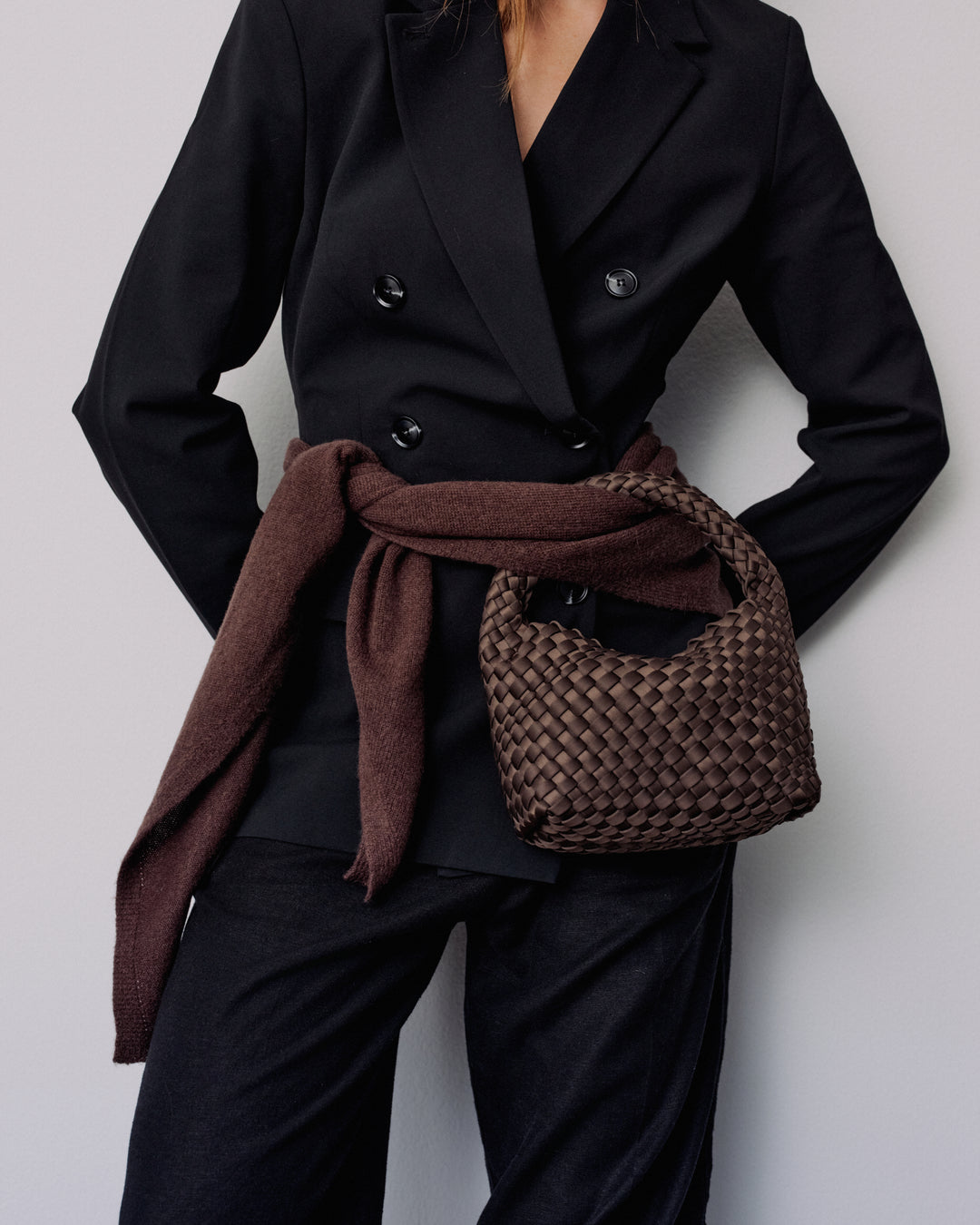 Small Hand-Braided Neoprene Crossbody Handbag